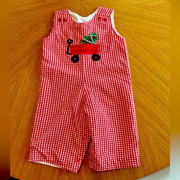 Boys Seersucker Christmas Longall - Picture 1 of 3